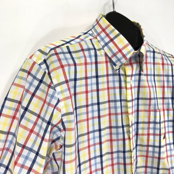 Nautica Short Sleeve Button Down Shirt Men's Large 100% Cotton Wrinkle Resistant - Picture 5 of 10